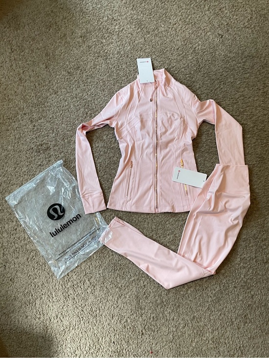 Lululemon Pants - lululemon athletica Blush Pink Leggings and Zip Jacket Set